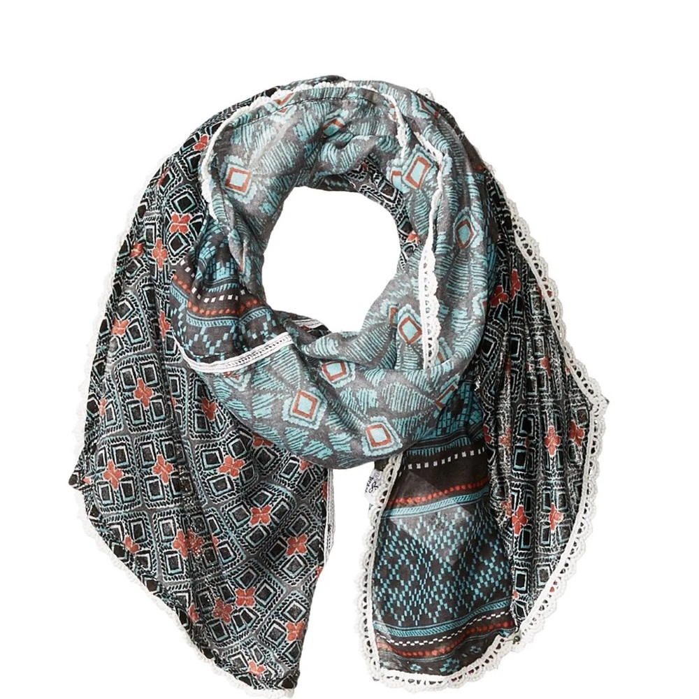 PrAna Women’s Carmen Scarf Turquoise Aztec Blue - Picture 2 of 6